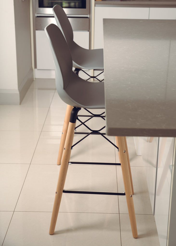 Grey recycled seat kitchen breakfast bar stool