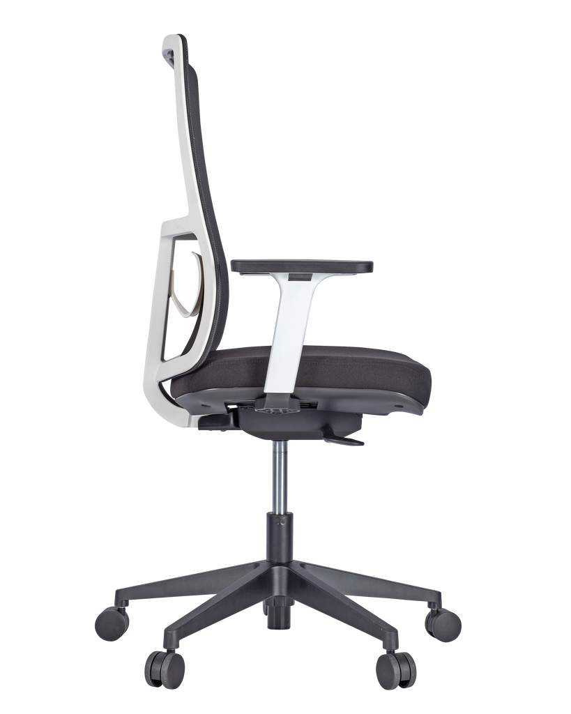 white desk chair with fully adjustable seat height lumbar support and seat position. High quality in stock and ready to ship
