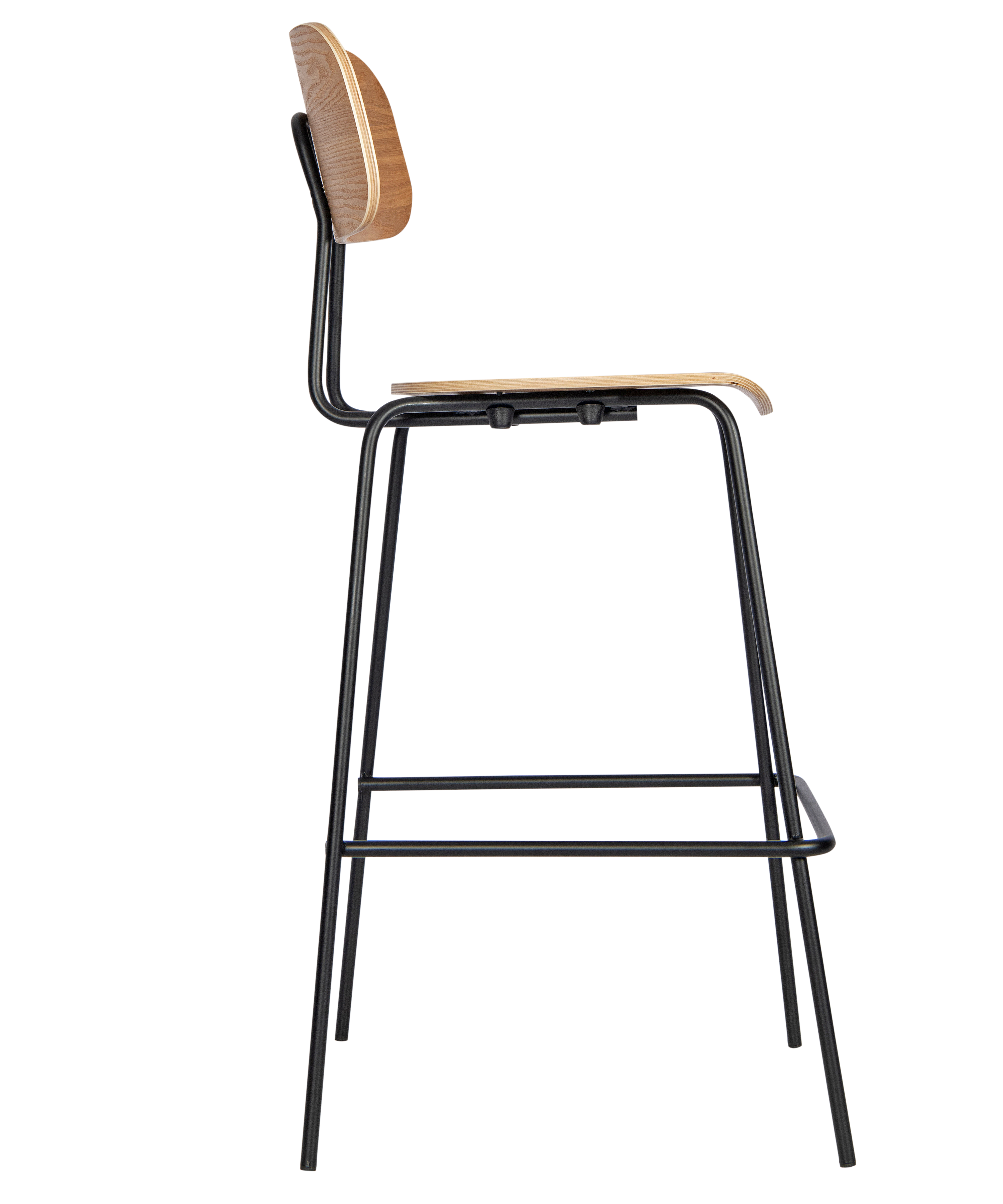 Isaac Breakfast Bar Stool Steel Frame with Ash Seat and Back