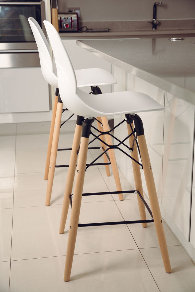 contemporary breakfast bar stool in white